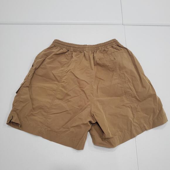 L.L.Bean Shorts Mens Medium Khaki Bellows Pocket Elastic Waist Cargo Hiking Y2K - Picture 2 of 8